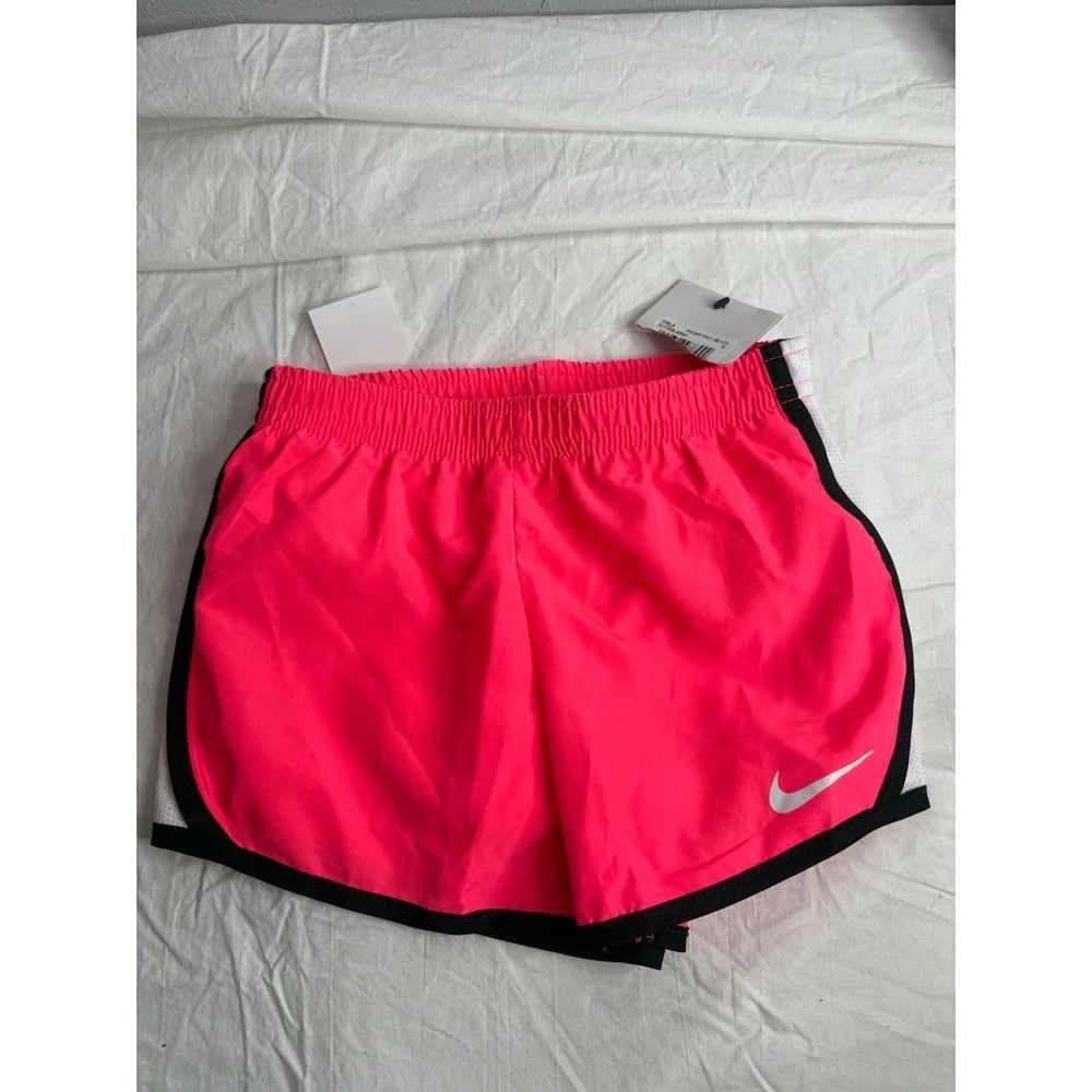 Nike Girls Racer Pink Black Dri Fit Athletic Shorts Size 6